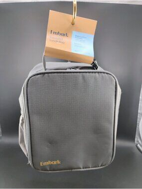 Embark Gray Insulated Lunch Bag With Side Pocket & Mesh Organizer